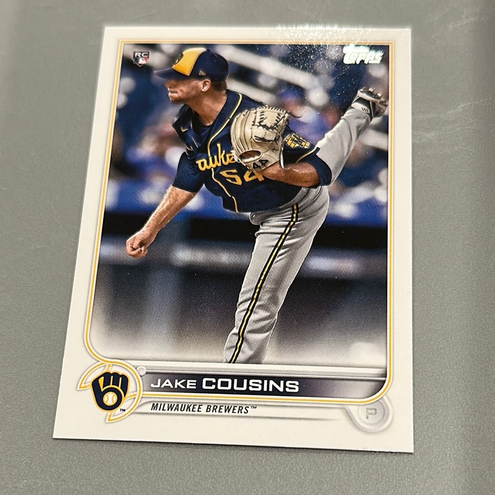 Topps Jake Cousins Brewers Card - Navy and Gold